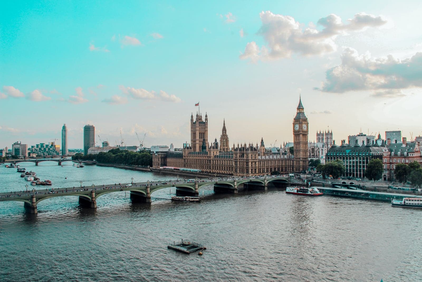 “Captivating aerial view of Westminster Palace, Big Ben, and River Thames in London, UK.” by Gianluca Pugliese, via Pexels, used under the Pexels License.